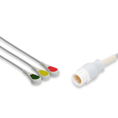 Kabel kompletny EKG do Philips, 3 odprowadzenia, zatrzask, wtyk 12 pin